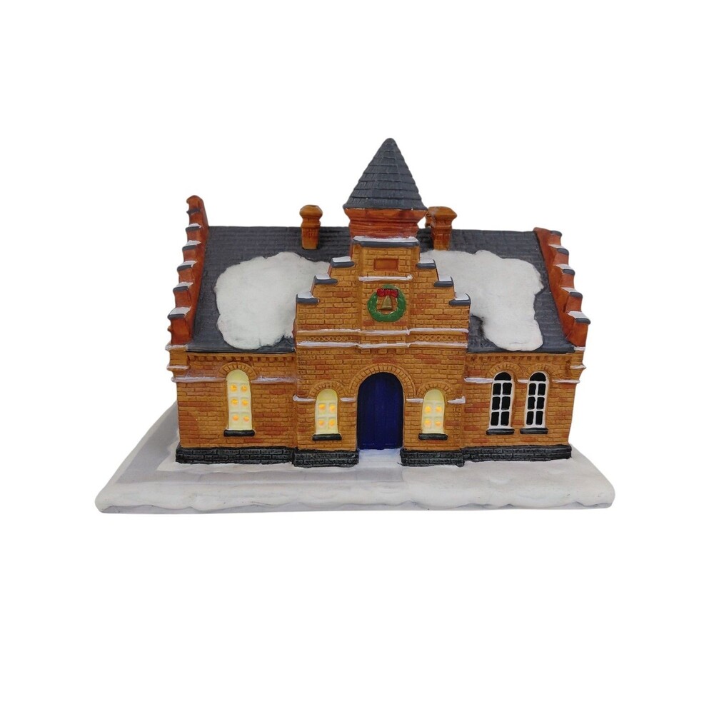 Hawthorne Christmas Village The Town Offices Lighted Vintage By Rockwell 1993